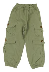 Khaki lehké kalhoty s kapsami shein