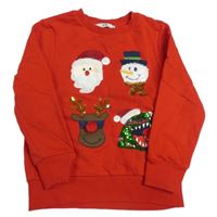 Červená mikina s vánočními obrázky C&A
