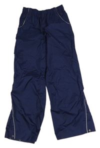 Tmavomodré šusťákové nepromokavé kalhoty Crane