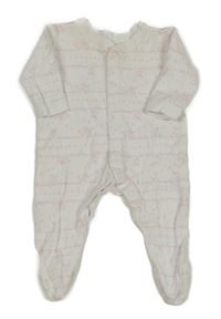 Bílo-růžový vzorovaný bavlněný overal s králíčky George