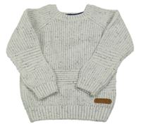 Šedý melírovaný svetr s nášivkou F&F