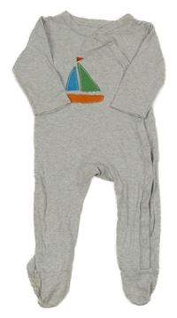 Šedý melírovaný overal s plachetnicí M&S