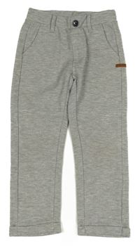 Šedé melírované teplákové kalhoty 