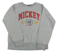 Šedá melírovaná mikina s nápisem Primark