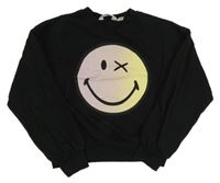 Černá oversize mikina se smajlíkem H&M