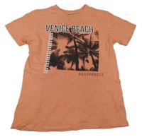 Lososové tričko s palmami Primark