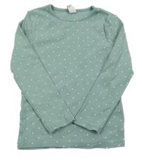 Zelené žebrované triko se srdíčky Topolino