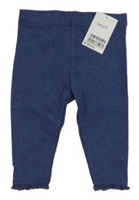 Nové - Tmavomodré legíny s krajkou Next