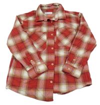 Červeno-béžová kostkovaná košile Zara