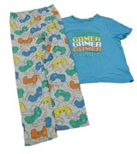 Modro-šedé pyžamo s ovladači Primark