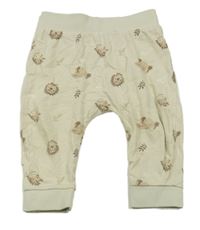 Světlebéžové lehké tepláky se zvířátky Dopodopo