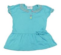 Modrá tunika s barevnou výšivkou Topomini