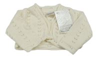Nové - smetanové perforované propínací svetrové bolerko 