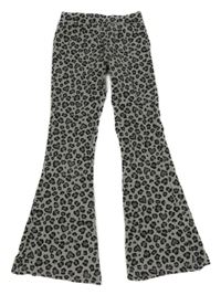 Šedé leopardí flare legíny Matalan