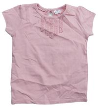 Růžové tričko s kanýrky F&F