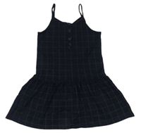 Černo-tmavošedé kostkované šaty s knoflíky F&F