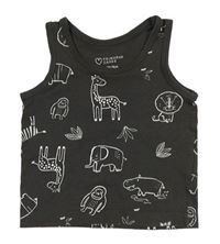 Antracitové tílko se zvířátky zn. Primark