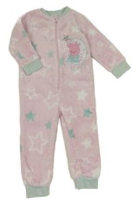 Růžový plyšový overal s hvězdami Mothercare