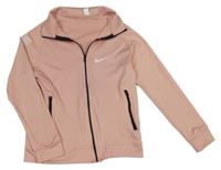 Růžová sportovní propínací mikina s potiskem Nike 
