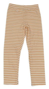 Broskvovo-bílé pruhované legíny 