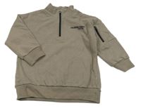 Šedohnědá mikina s nápisem Next