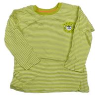 Hráškovo-bílé pruhované triko s gepardem Dunnes