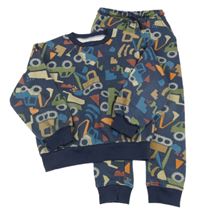 2set - Tmavomodrá mikina s auty + tepláky Matalan