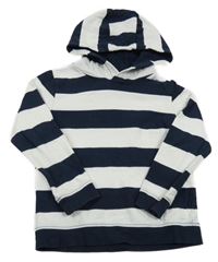 Tmavomodro-bílá pruhovaná mikina s kapucí M&S