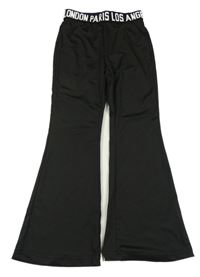 Černé flare legíny s nápisy Shein