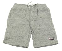 Šedé melírované teplákové kraťasy s nápisem Basefield