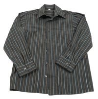 Antracitovo-béžová pruhovaná košile C&A