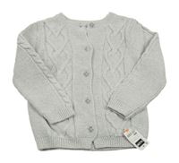 Nové - Světlešedý vzorovaný třpytivý propínací svetr Dunnes Stores