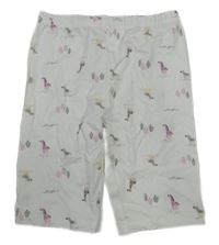 Bílé crop legíny se zvířátky 