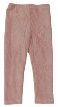 Růžové žebrované sametové legíny Matalan