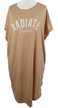 Dámská světlekorálová noční košile s nápisem zn. Primark