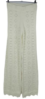 Dámské bílé perforované pletené kalhoty Exquiss´s 