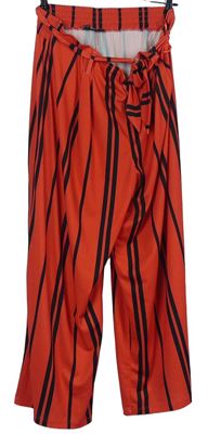 Dámské červeno-černé pruhované culottes kalhoty s páskem Bodyflirt 
