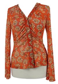 Dámská červená květovaná tylová halenka Shein 