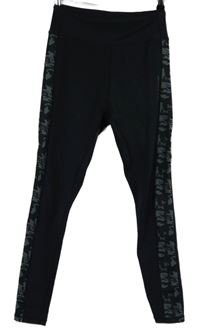 Dámské černo-šedé vzorované sportovní funkční legíny Elle 