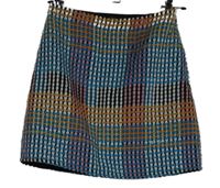 Dámská modro-růžovo-černá vzorovaná pletená sukně Topshop 
