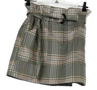 Dámská barevná kostkovaná sukně s páskem River Island 