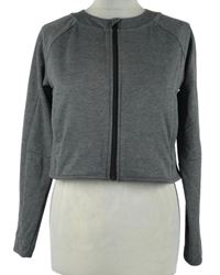 Dámská šedá propínací crop mikina Adidas