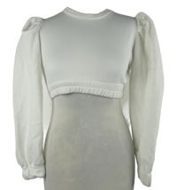 Dámská bílá crop mikina 