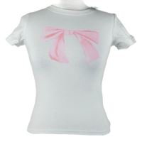 Dámské bílé crop tričko s mašlí Motel 