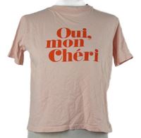 Dámské světlerůžové tričko s nápisem H&M