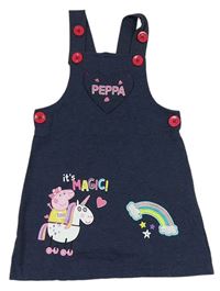 Tmavošedé teplákové laclové šaty Peppa Pig 