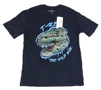 Tmavomodré tričko s dinosaurem M&S