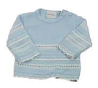 Světlemodrý pruhovaný svetr 