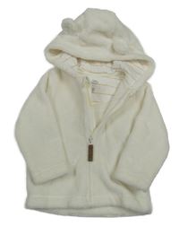 Bílá chlupatá propínací mikina s kapucí F&F