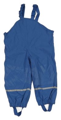 Modré nepromokavé podšité laclové kalhoty s proužkem Lupilu